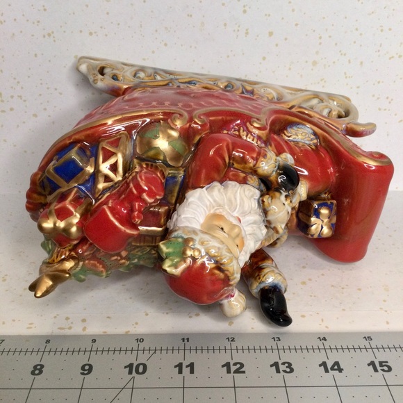 Burton & Burton Porcelain Santa, Sleigh Christmas Figurine for Holiday Home Deco - Picture 8 of 9